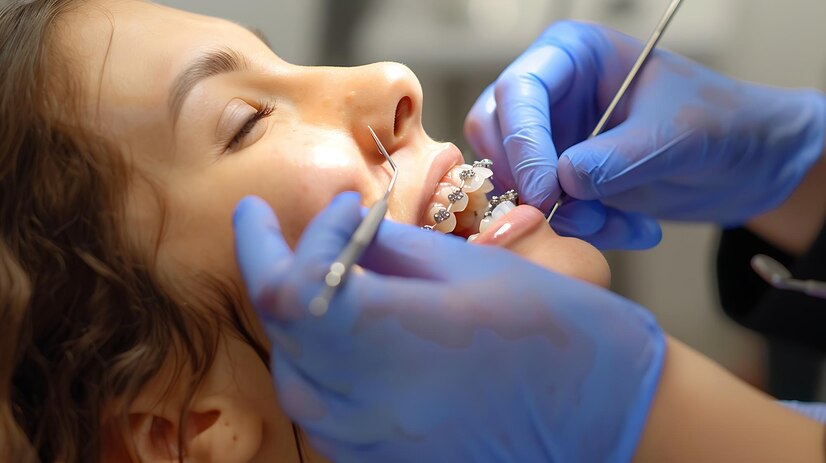 teeth with braces patient
