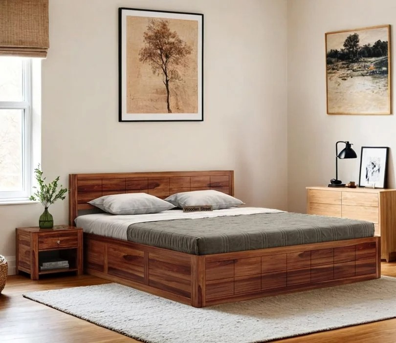 wooden bed