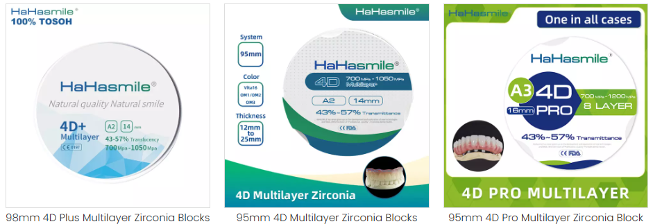 Multilayer Zirconia Blocks