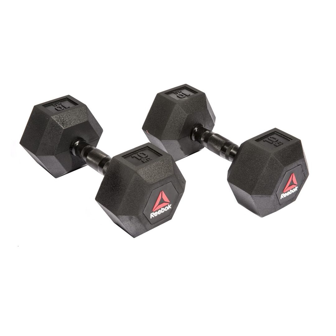 What are the benefits of using hexagonal dumbbells for strength and functional training