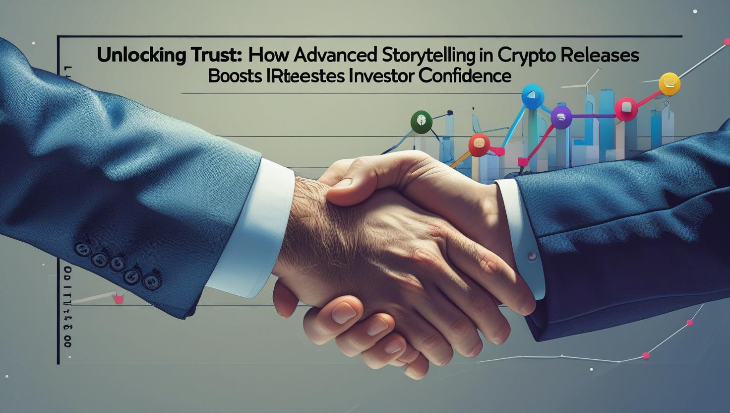 Two business professionals shaking hands in front of a rising graph, symbolizing trust and growth in the crypto industry.