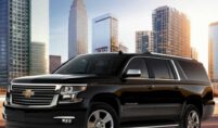 Black car limousine service vehicle